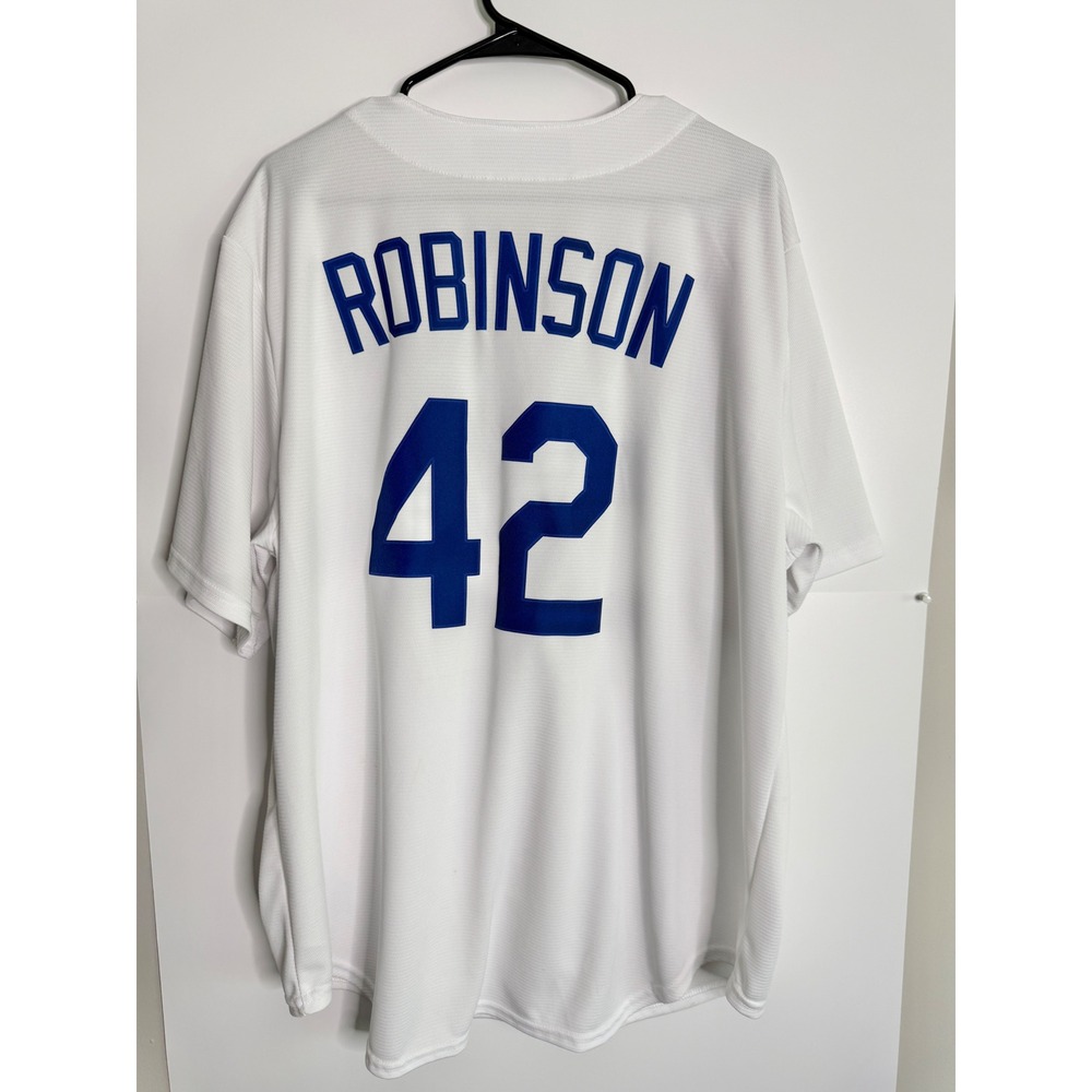 Men's Brooklyn Dodgers Jackie Robinson Nike White Cooperstown Collection